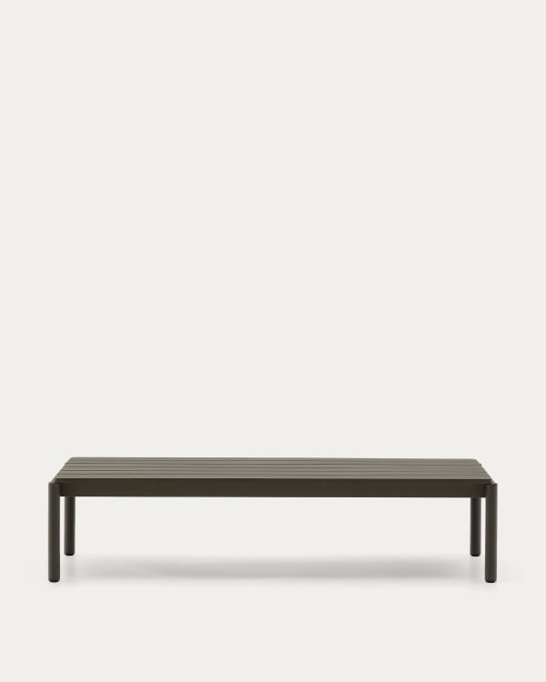 Sorells coffee table in green aluminum 63 x 144,6 cm
