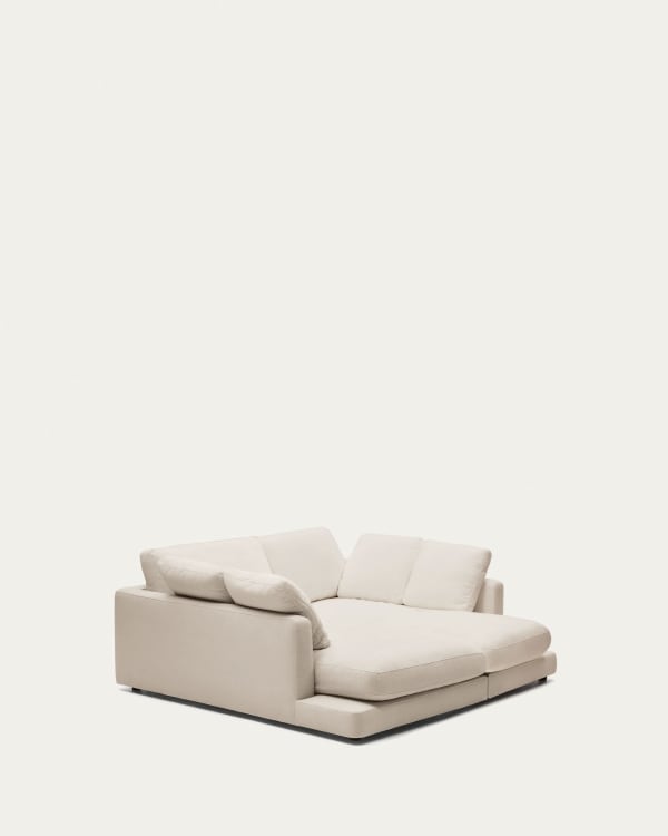 Gala 3-seater sofa with double chaise longue beige, 210cm