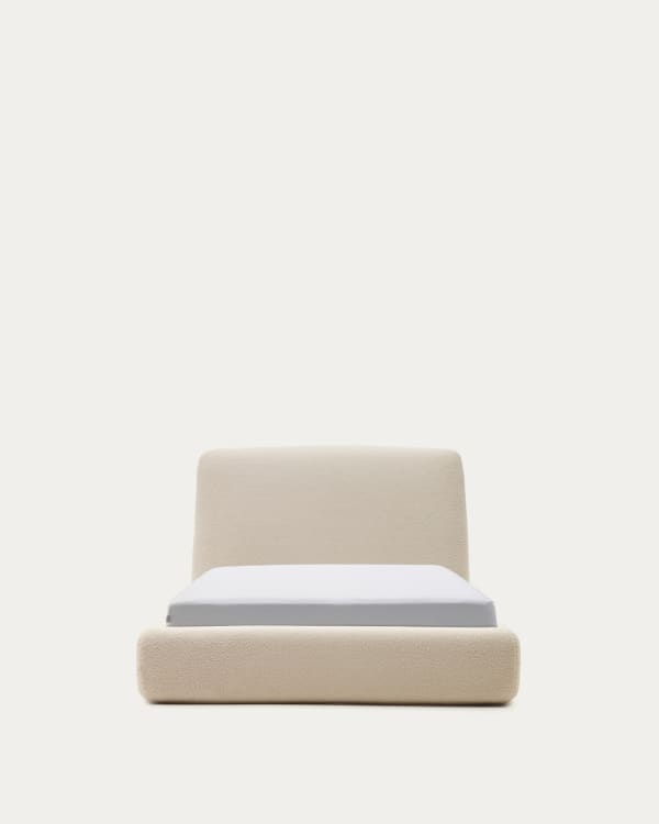Martina bed with ecru bouclé removable cover for 90 x 200 cm mattress FSC Mix Credit