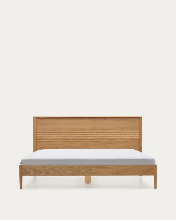 Letto Lenon in legno e rovere impiallacciato per materasso 160 x 200 cm FSC MIX Credit