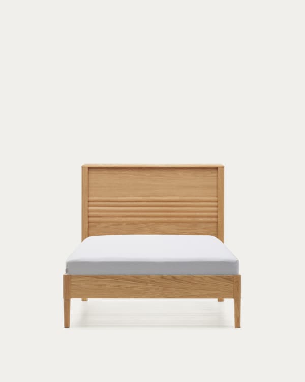 Letto Lenon in legno e rovere impiallacciato per materasso 90 x 200 cm FSC MIX Credit