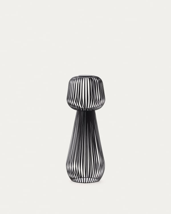 Reiba black metal solar floor lamp