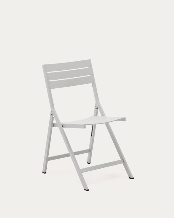 Chaise pliante d'extérieur Torreta en aluminium avec finition gris clair