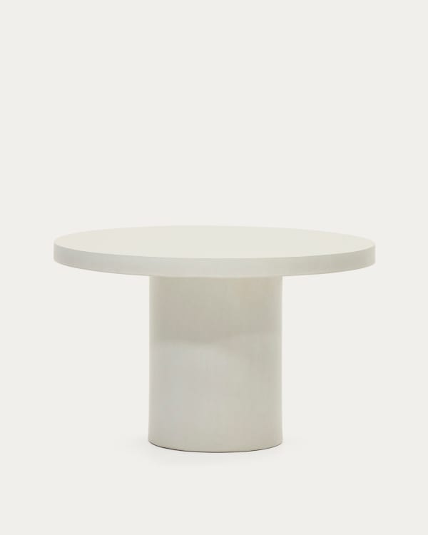 Aiguablava round table in white cement, Ø 120 cm