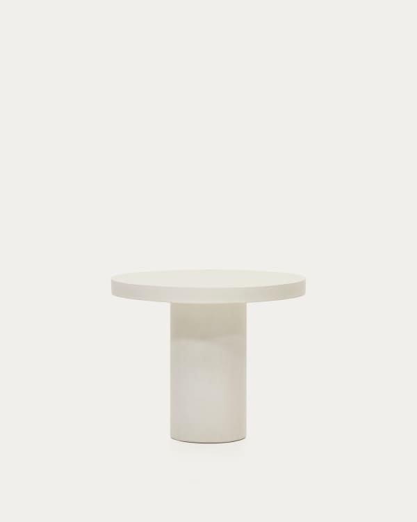 Aiguablava round table in white cement, Ø 90 cm