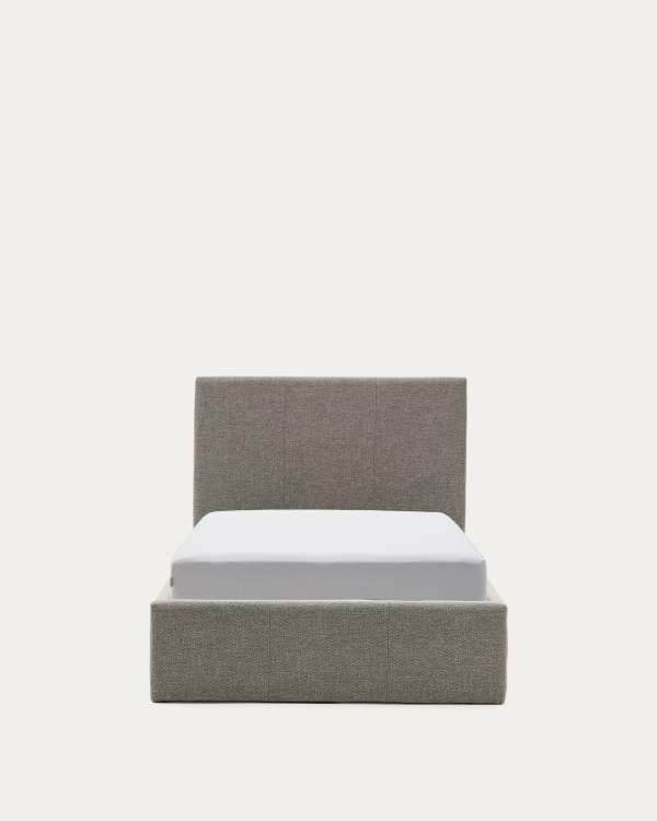 Nahiri upholstered grey ottoman bed for a 90 x 200 cm mattress