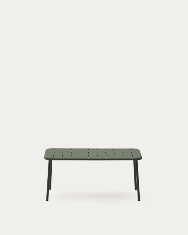 Zivia outdoor coffee table in green galvanised steel 90 x 50cm