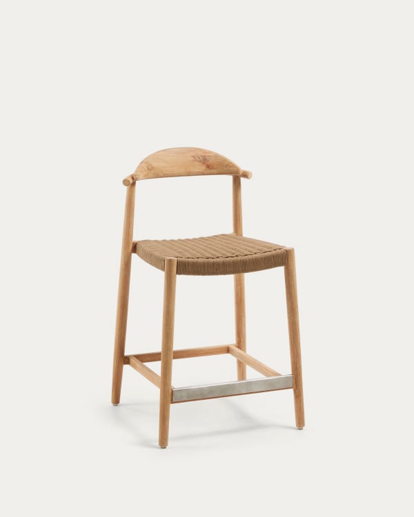 Nina stool in solid acacia wood height 62 cm