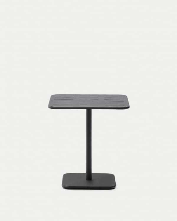 Brai outdoor table in dark grey galvanised steel 70 x 70cm