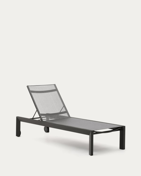 Canutells Aluminium Liegestuhl mit dunkelgrauem Finish