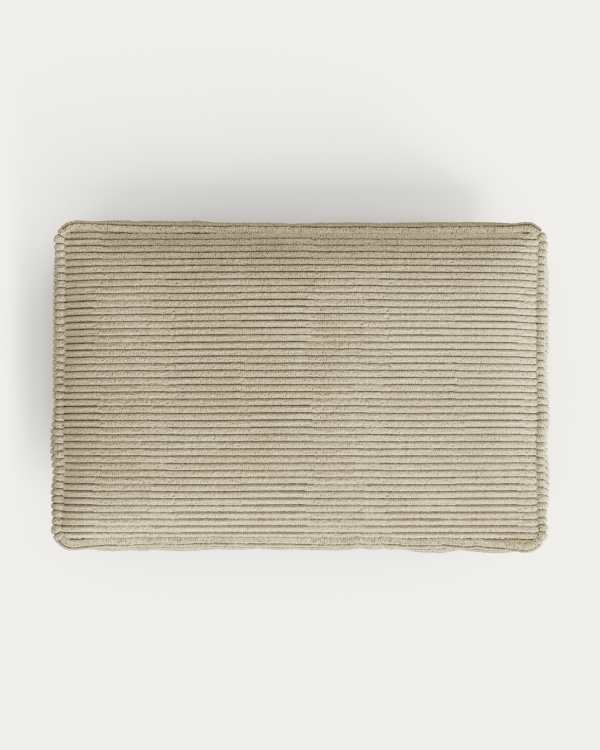 Blok fire-retardant cushion in thick ecru corduroy 40 x 60cm FR