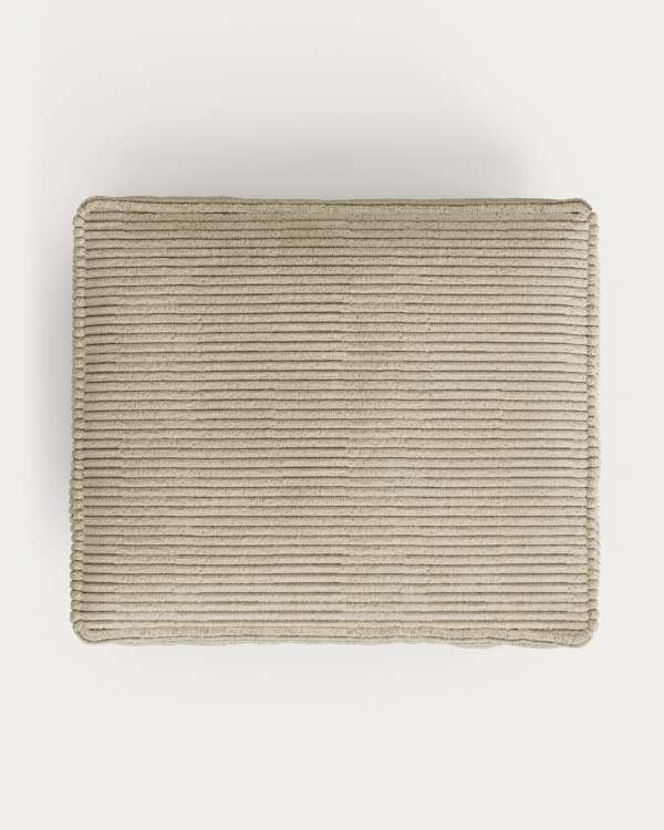 Blok fire-retardant cushion in thick ecru corduroy 50 x 60cm FR