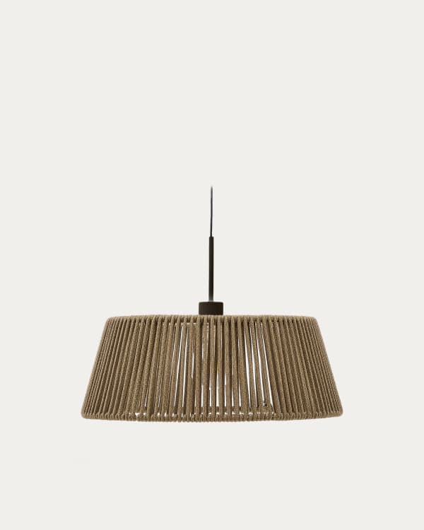 Abażur do lampy sufitowej Aldet z liny w melanżowym kolorze beżowym Ø46 cm