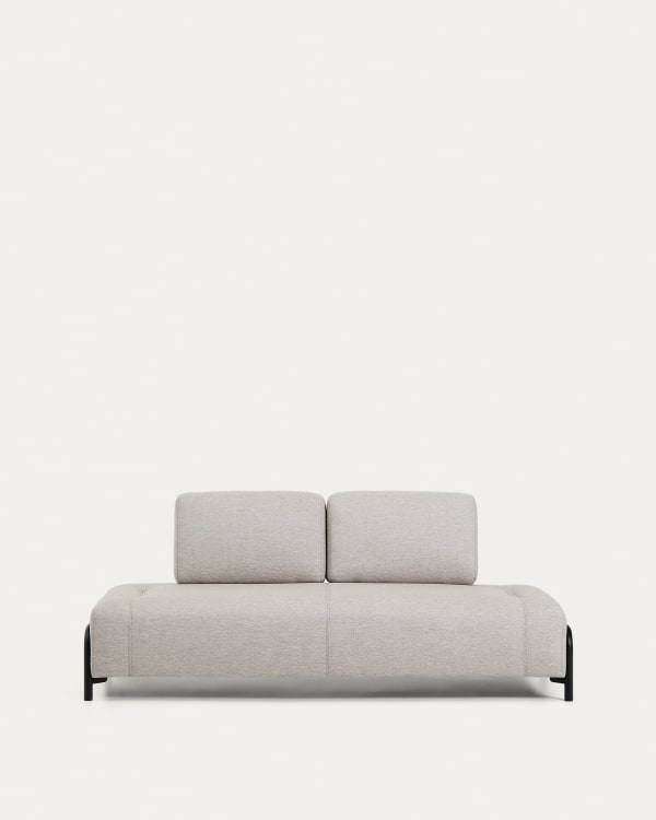 Compo 2-seater greige module with black metal frame 200 cm FSC Mix Credit