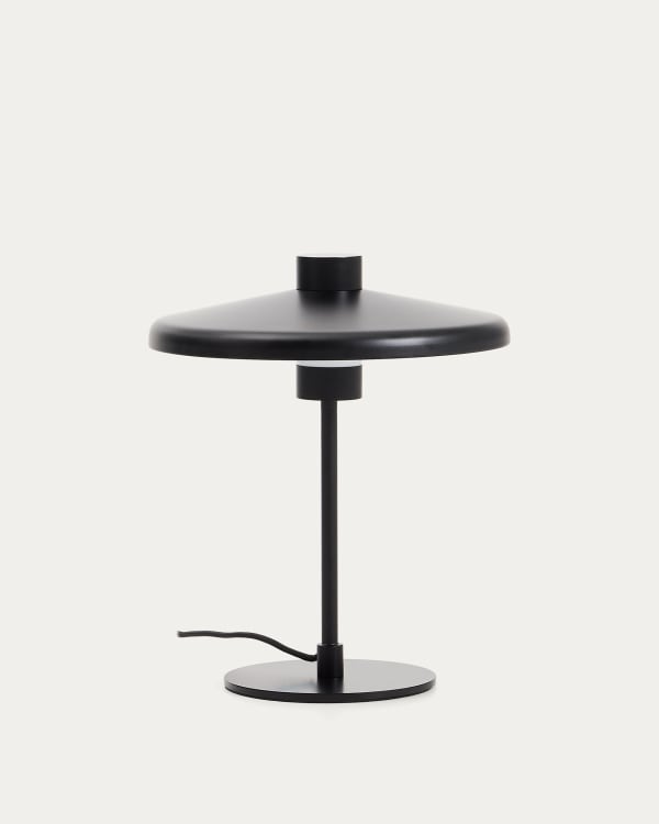 Tischlampe Nuvira aus schwarzem satiniertem Metall