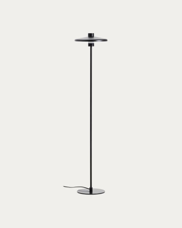 Stehlampe Nuvira aus schwarzem satiniertem Metall