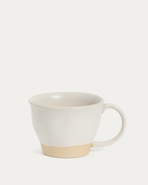 Große Tasse Azir aus Keramik in Beige