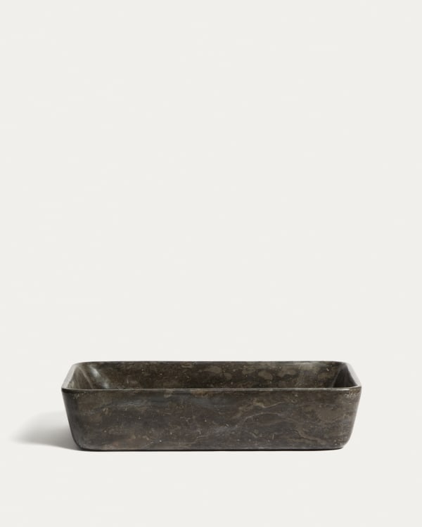 Aufsatzwaschbecken Darnen aus grauem Marmor, 55 x 35 cm