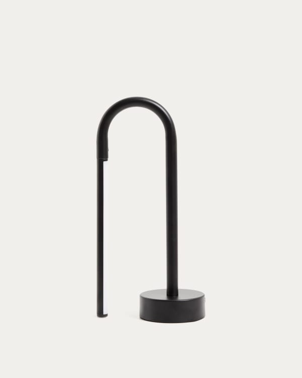 Lampe de table portable Bow en aluminium noir