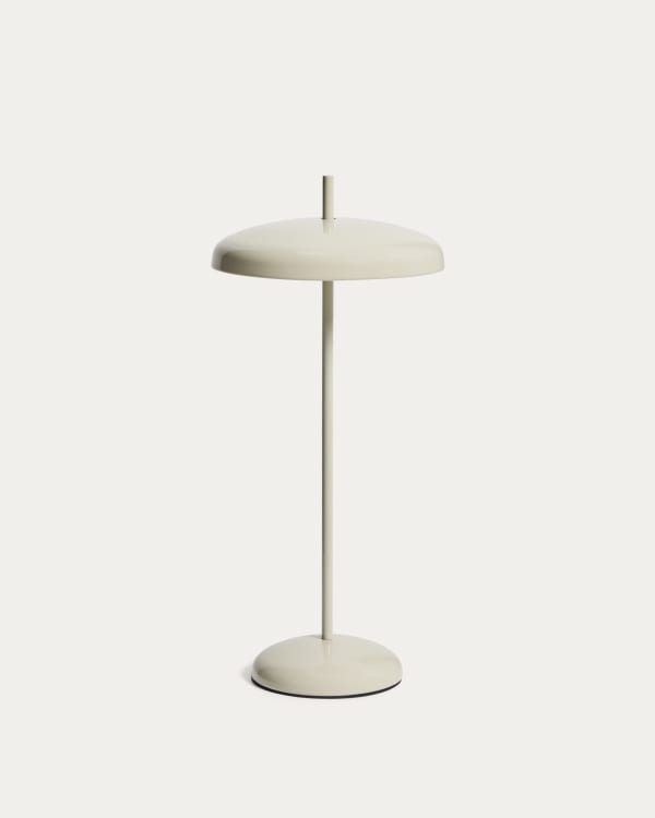 Lampe de table portable Porte en aluminium gris clair