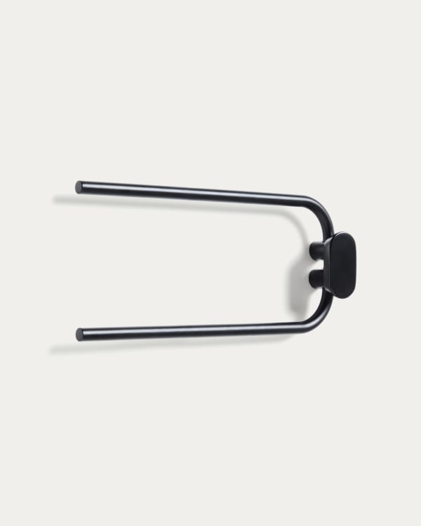 Black metal Arely twin-handle towel rail