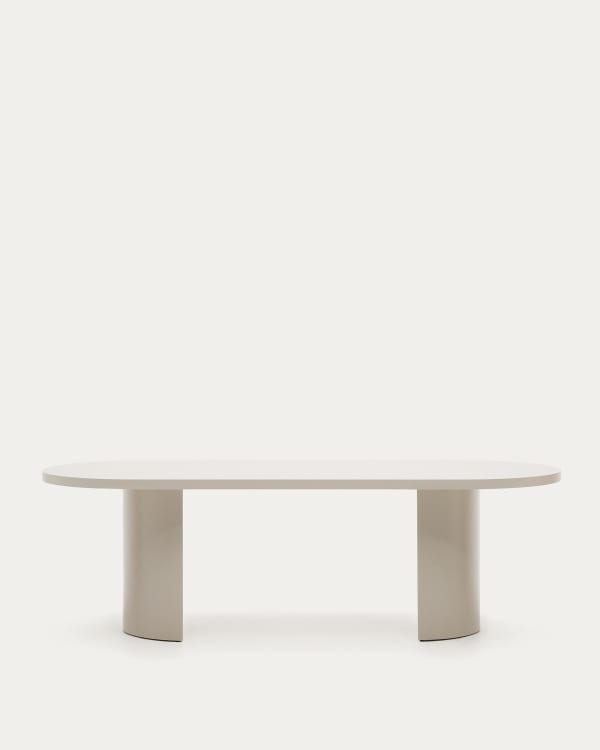 Nealy table in a lacquered MDF in an ecru finish, 240 x 100 cm