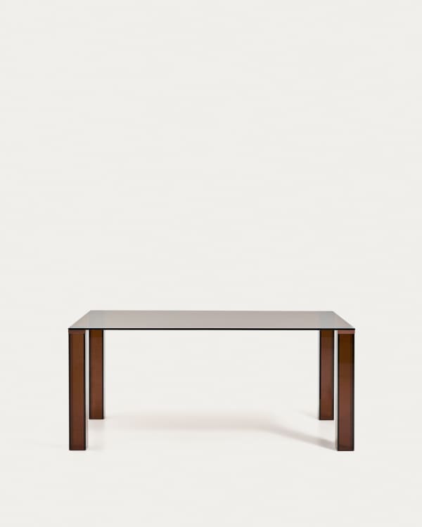 Table Adularia en verre trempé marron 160 x 90 cm