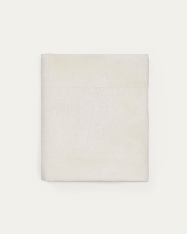 Simmel beige cotton and linen top sheet for 150/160m bed