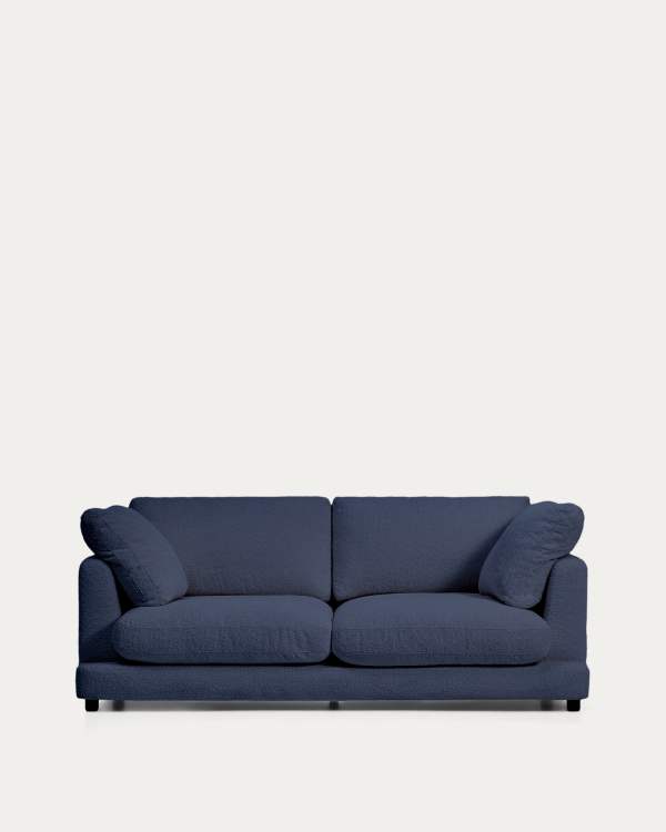 Gala fire-retardant blue bouclé 3-seater sofa FSC Mix Credit 210cm