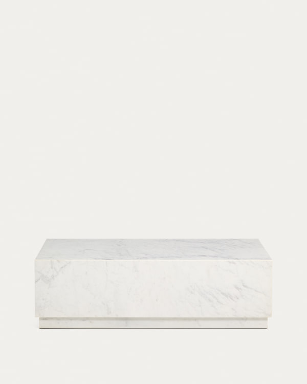 Marmortisch Sorein aus weißem Marmor 100 x 50 cm
