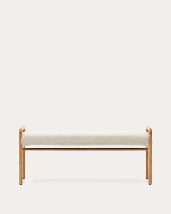 Ławka Macaret zdejmowany pokrowiec lite drewno dębowe naturalny 120 cm FSC Mix Credit