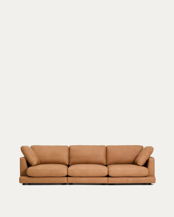 Gala 4-seater corner sofa in leather 300cm