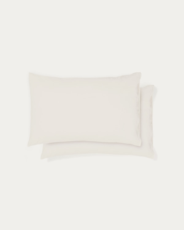 Simmel set of 2 beige cotton and linen pillow cases 50 x 70cm