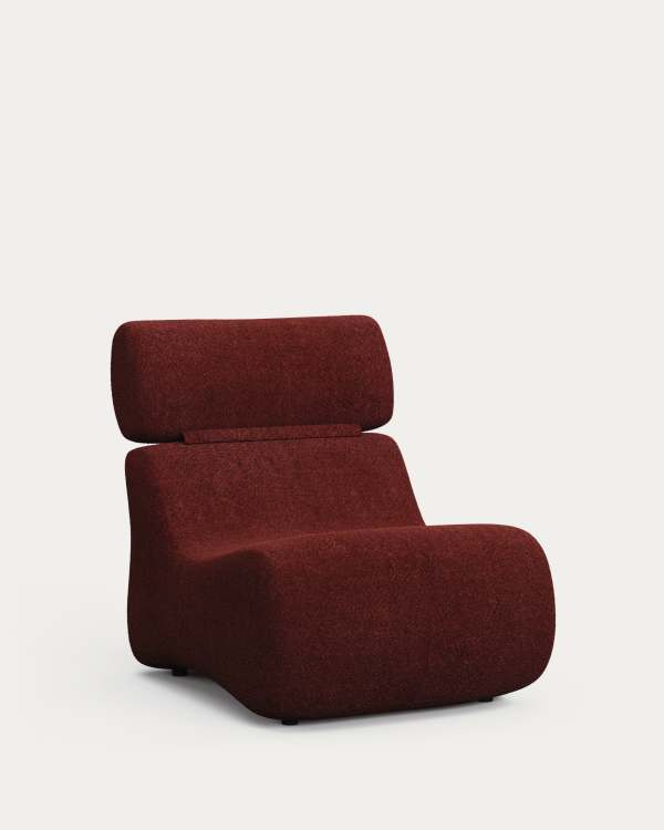 Club burgundy bouclé armchair