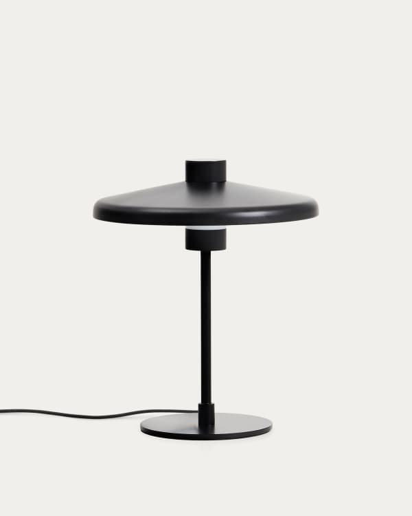 Nuvira table lamp in black satin metal