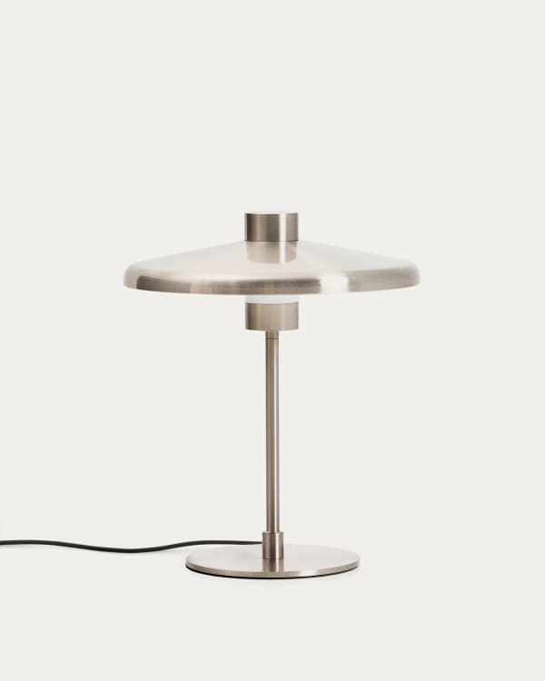 Nuvira table lamp in light grey brushed metal