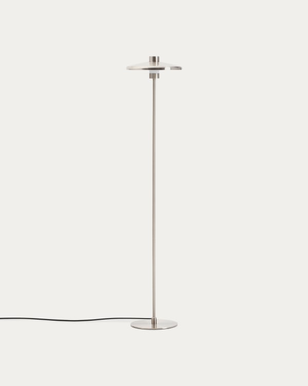 Nuvira floor lamp in light grey brushed metal