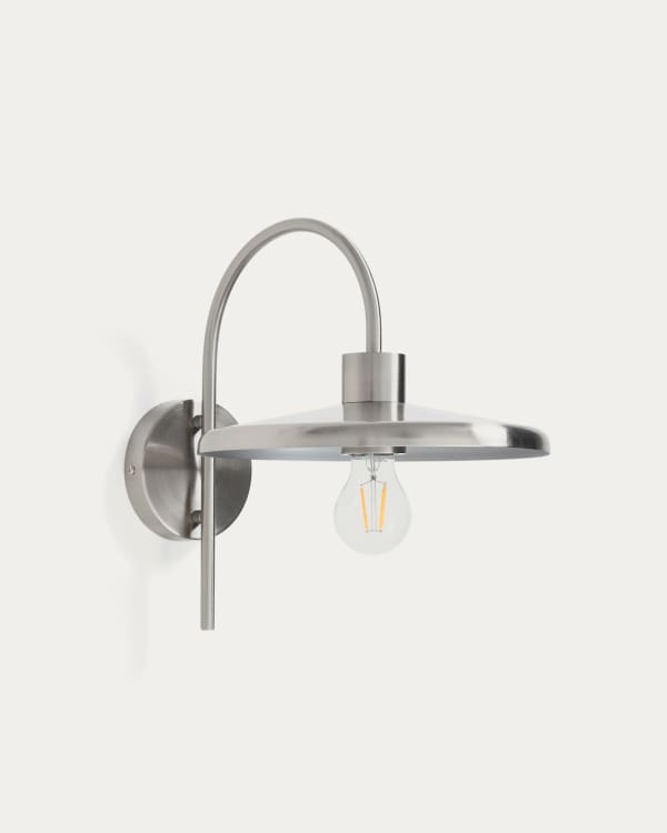 Nuvira wall light in light grey brushed metal