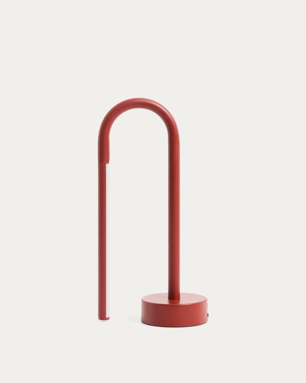 Bow red aluminium portable table lamp