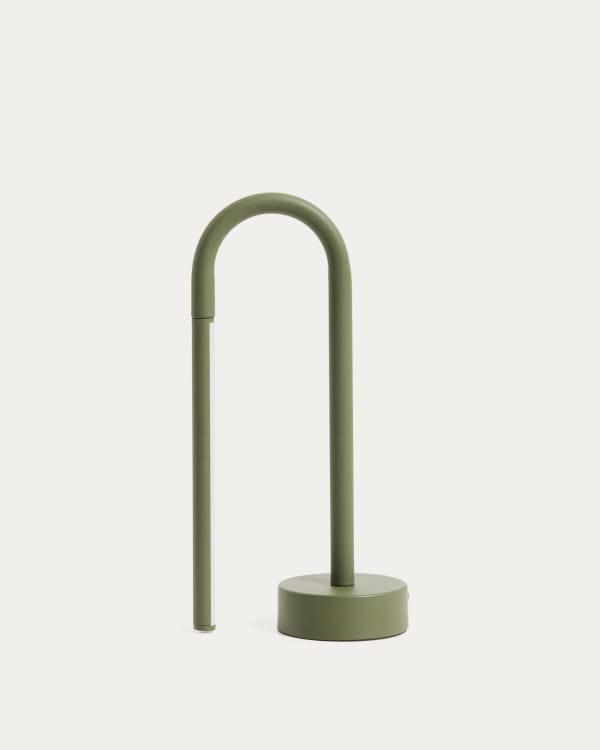 Bow green aluminium portable table lamp