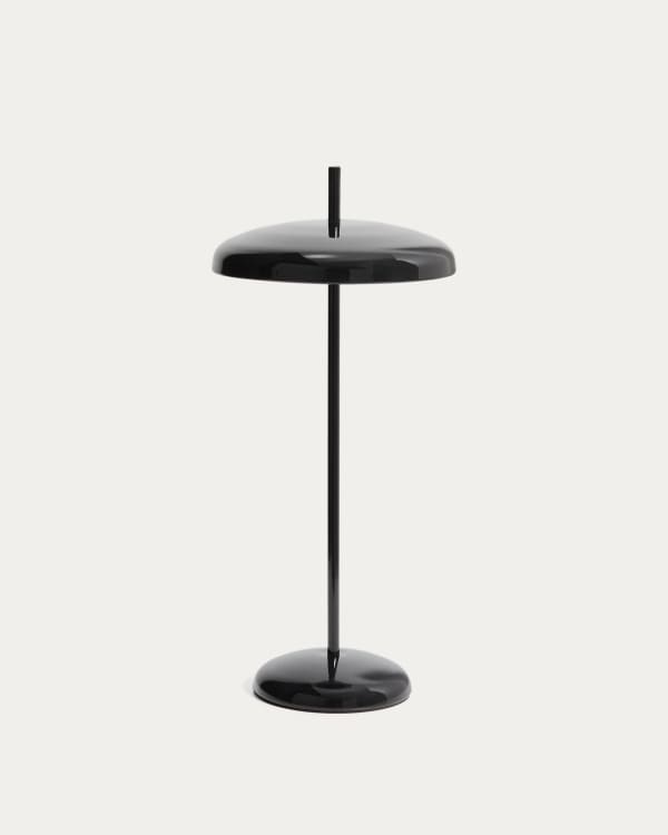 Porte black aluminium portable table lamp