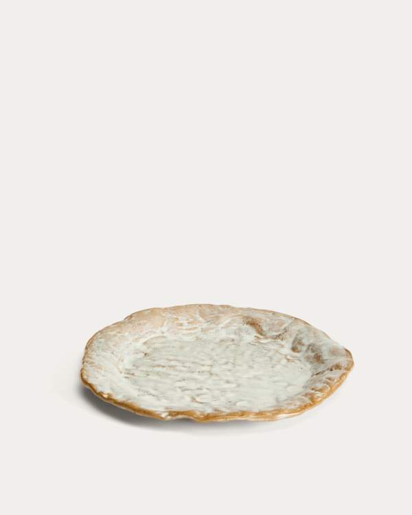 Alenia brown ceramic dessert plate