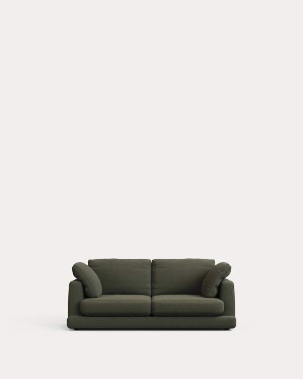 Divano Gala 3 posti in ciniglia verde scuro FSC Mix Credit 210 cm