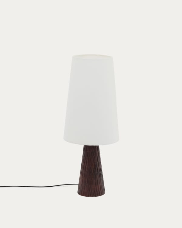 Lampe de table Amire en bois finition foncée