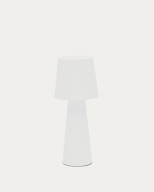 Arenys large outdoor metal table lamp in a white painted finish