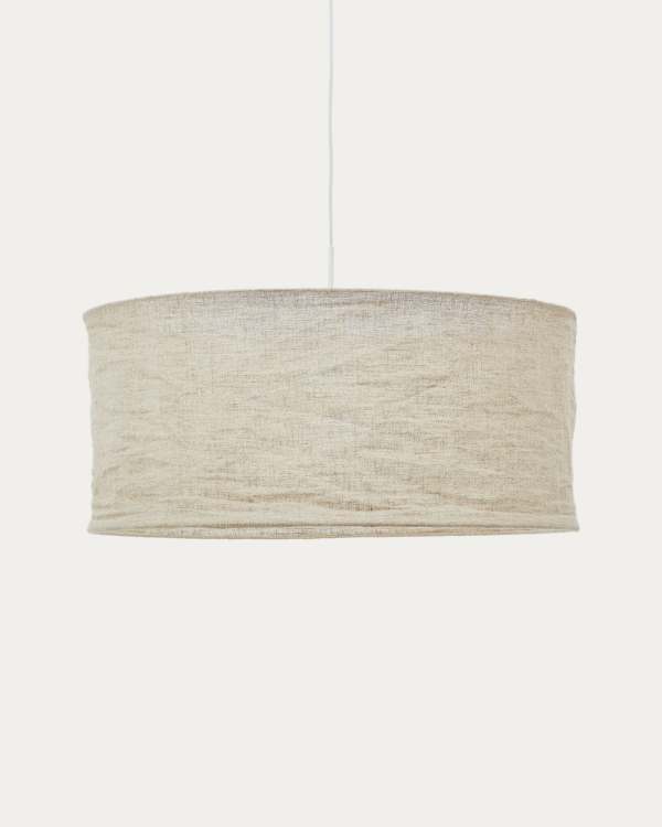 Paralume per lampada da soffitto Mariela in lino con finitura in beige Ø 80 x 40 cm