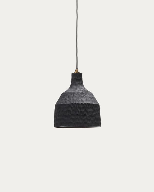 Amire plafondlamp van hout met zwarte afwerking Ø 21 cm