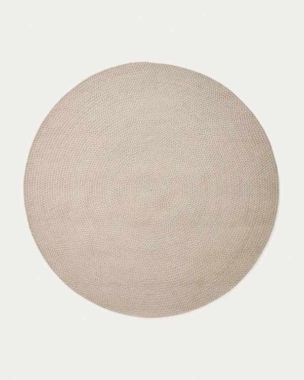 Despas ecru synthetic fibre rug Ø200cm