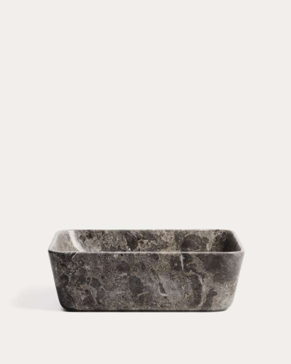 Lavabo da appoggio Darnen in marmo grigio 40 x 40 cm