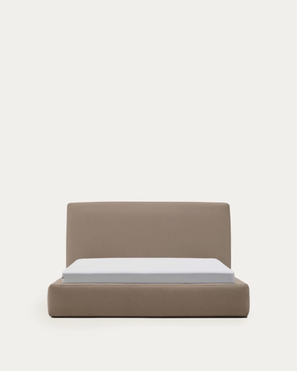 Blok brown bed with removable cover for 160 x 200cm mattress FSC Mix Credit